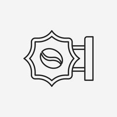 coffee shop sign line icon