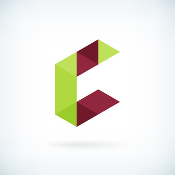 Modern letter C icon flat design element template