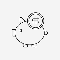 piggy bank line icon