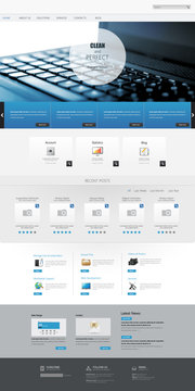 Modern Clean One Page Website Design Template.