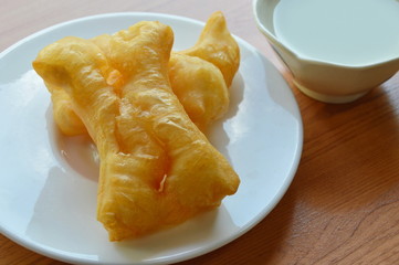 deep fried dough stick and soybean milk