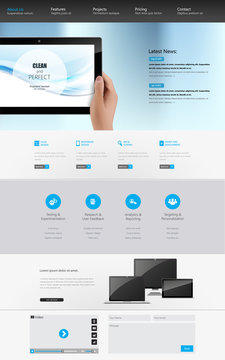 Modern Clean One page website design template.
