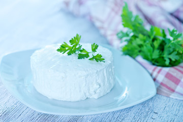 cheese with fresh parsley