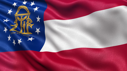 US state flag of Georgia waving in the wind
