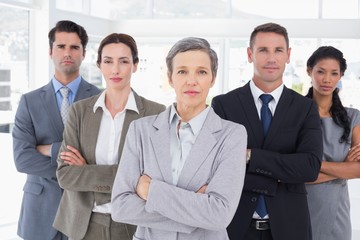 Business colleagues standing in a row