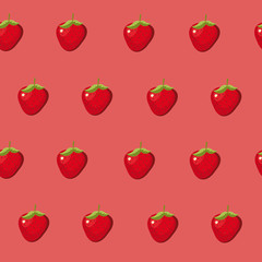 Seamless pattern.strawberries on a pink background.