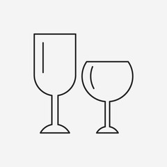 Glass cup line icon