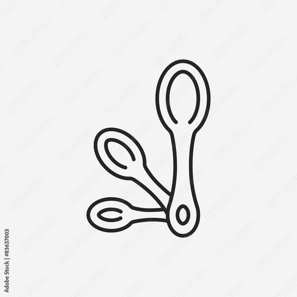 Wall mural spoon line icon