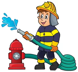 Photo sur Plexiglas Pour enfants Firefighter theme image 1