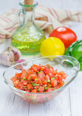 Bowl of fresh homemade salsa