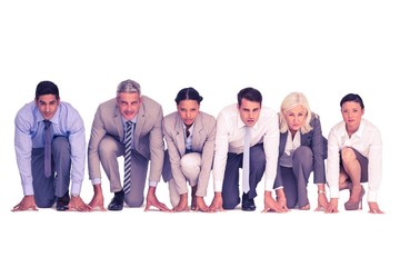 Obraz premium Business people preparing to run 
