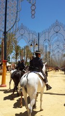 Jinete Vaquero a Caballo. Feria del Caballo de Jerez - 83638283