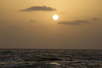 Sunset on the coast India Goa.