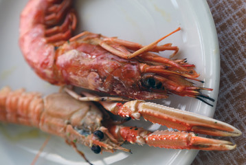 two grilled fish at a restaurant near the sea
