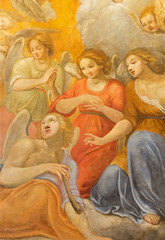 Fototapeta na wymiar Rome - Fresco of angels choirs in San Agostino church