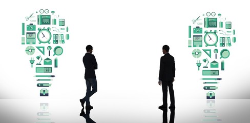 Composite image of businessman standing