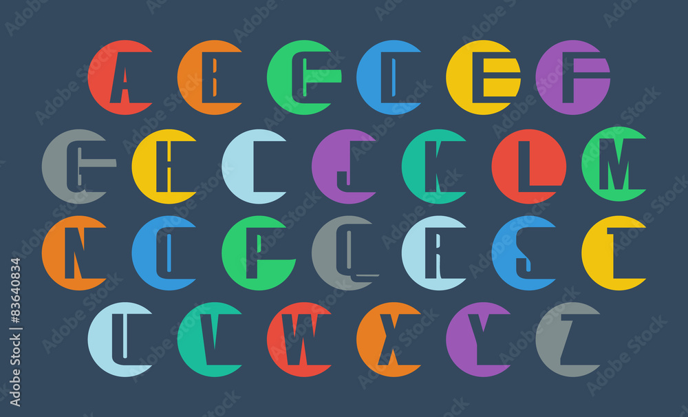 Poster vector alphabet set.