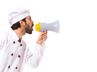 Chef shouting by megaphone