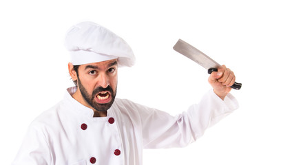 Chef fighting with knives