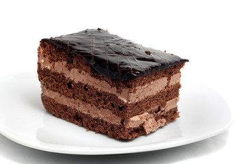 small chocolate cake on a plate