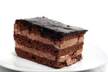small chocolate cake on a plate