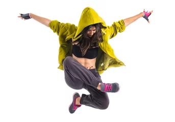 Fototapeten Teenager-Mädchen tanzen Hip-Hop © luismolinero