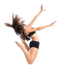 Young fitness female jumping