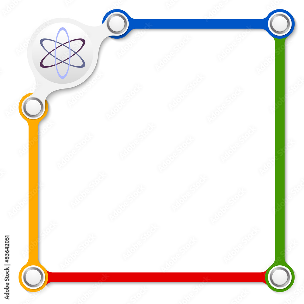 Aufkleber vector colored box for your text and science symbol