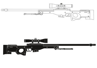 Scharfschützengewehr AWP Illustration EPS