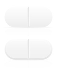 white medical pills for treatment vector illustration