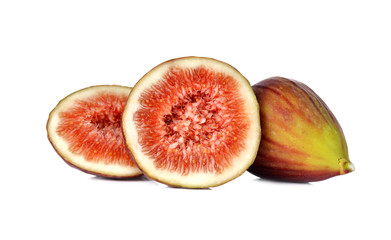 Fresh figs on white background