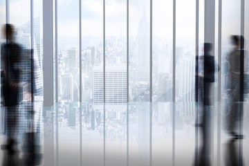 Fototapeta na wymiar Composite image of silhouettes of business people