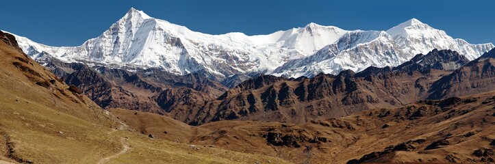 View of Putha Churen Himal and Dhaulagiri Himal