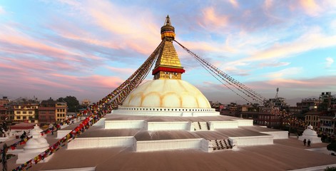Evening view of Bodhnath stupa - Kathmandu - Nepal