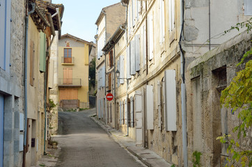 Fototapeta na wymiar The ancient street in the French town Nerac