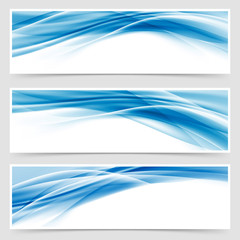 Beautiful hi-tech blue header footer swoosh