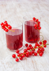 Red currant drink in glassen