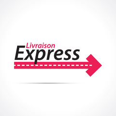 Livraison express avec flèche rouge