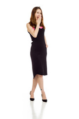 Fototapeta premium Model tired yawning