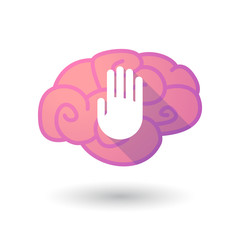 Brain icon with a hand