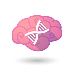 Brain icon with a DNA sign