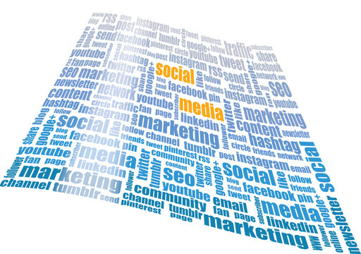 Social media marketing tagcloud / words / concept
