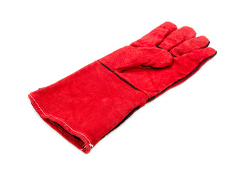 Heavy-duty red glove.