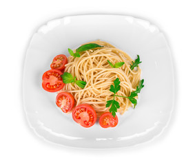 Tasty italian pasta with seafood.