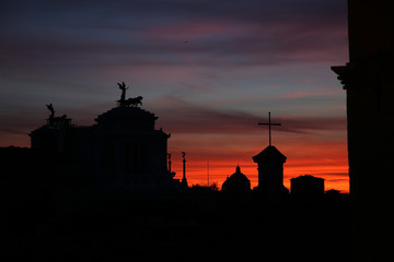 Giubileo della misericordia, panorama di roma al tramonto