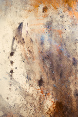 color Backgrounds, painting colage with spots, rust structure
