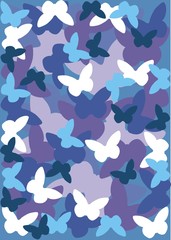 Blue butterflies vector background