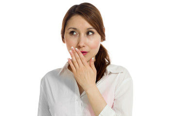 Fototapeta premium Model tired yawning