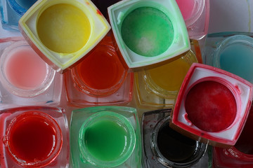 bottles with different colors for drawing