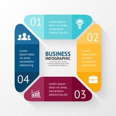 Vector square infographic. Template for cycle diagram, graph